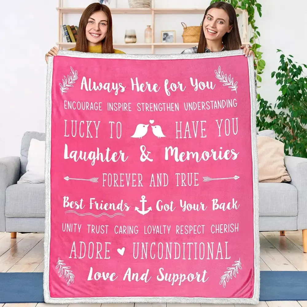 Friendship Quotes Fleece Throw Blanket for Best Friends