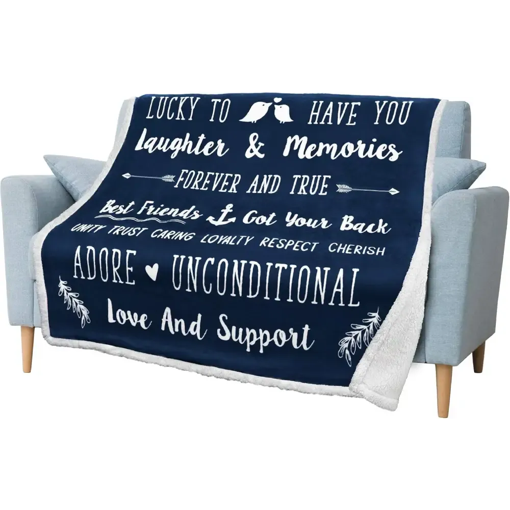 Friendship Quotes Fleece Throw Blanket for Best Friends