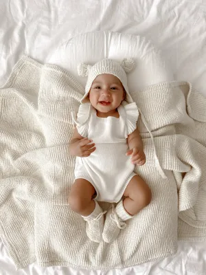 FRILL ROMPER | MILK