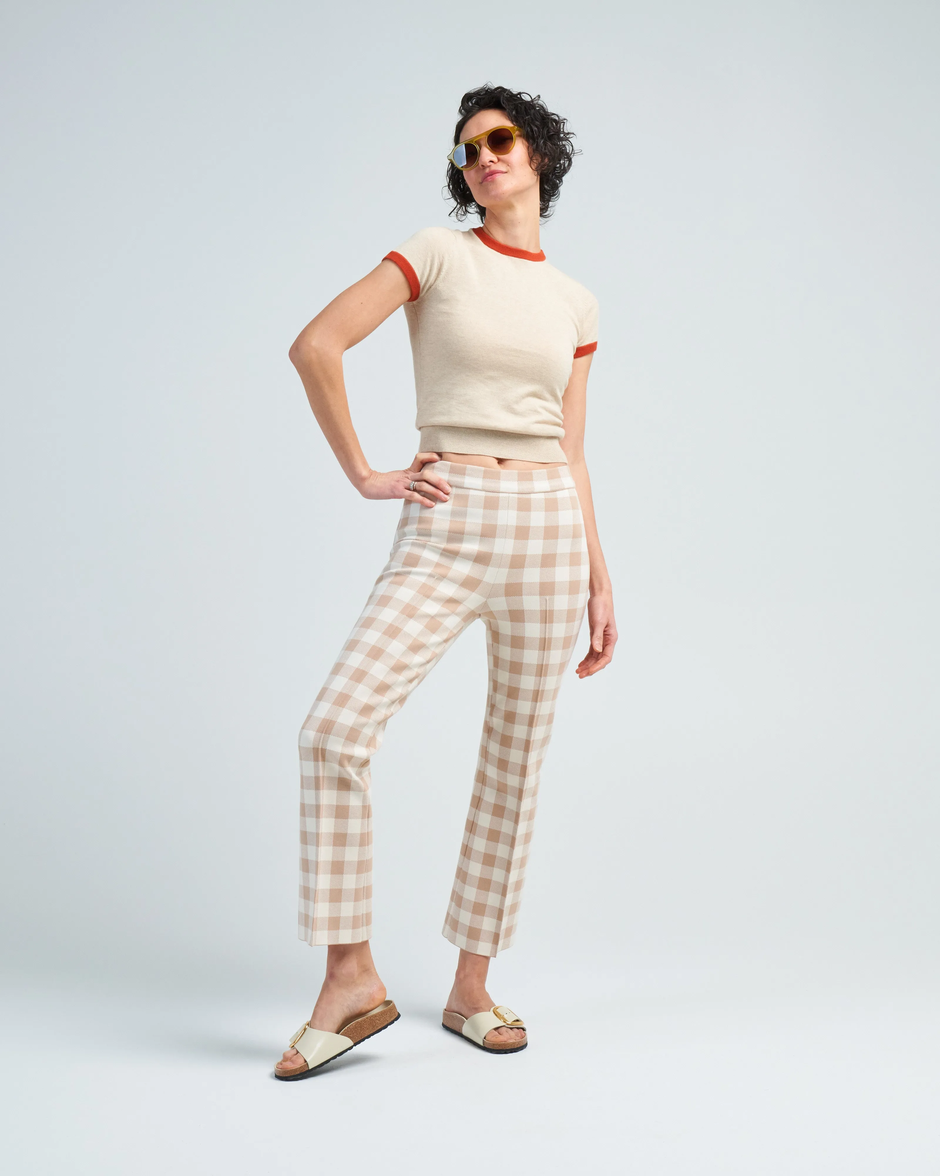 gingham kick pant