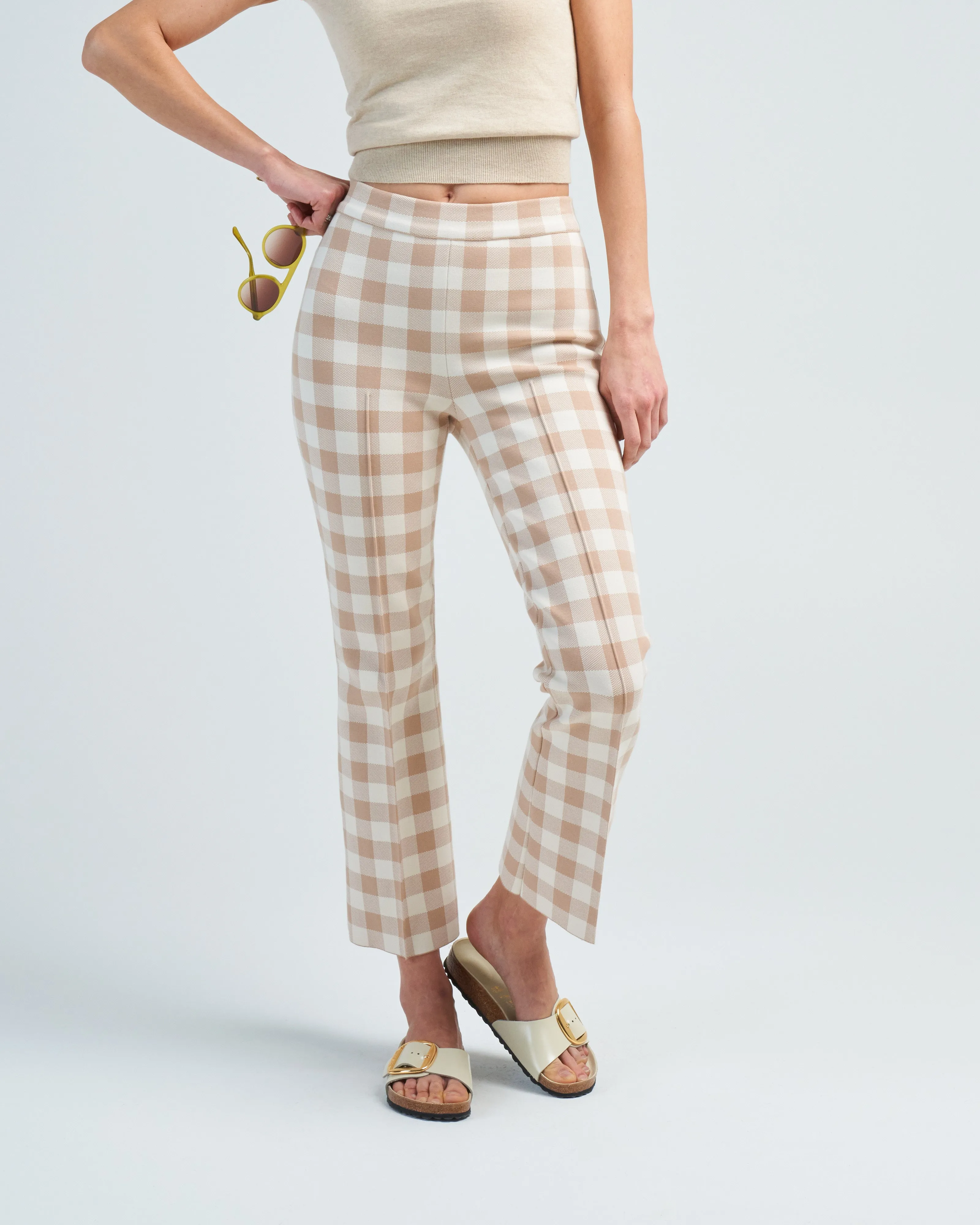gingham kick pant