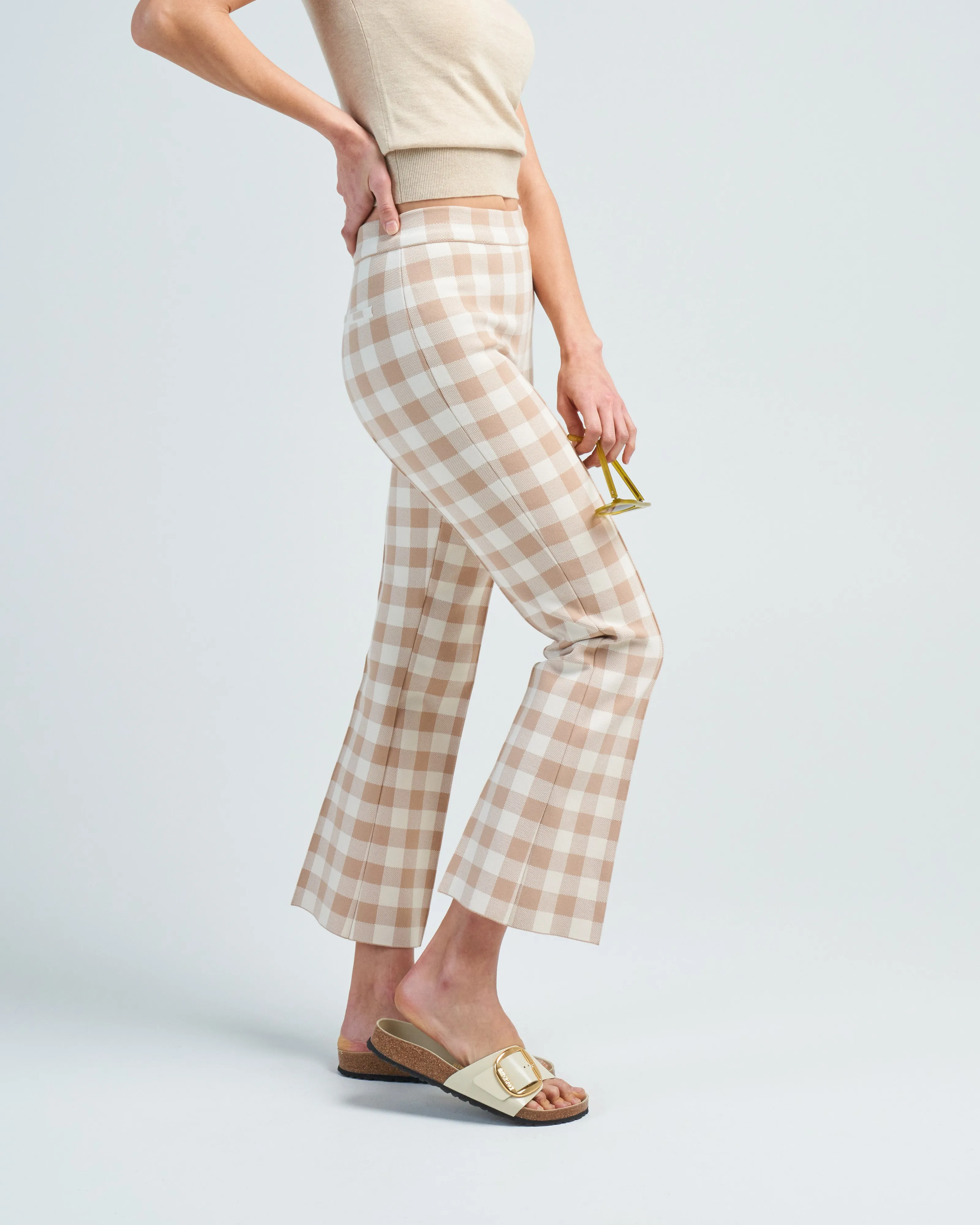 gingham kick pant