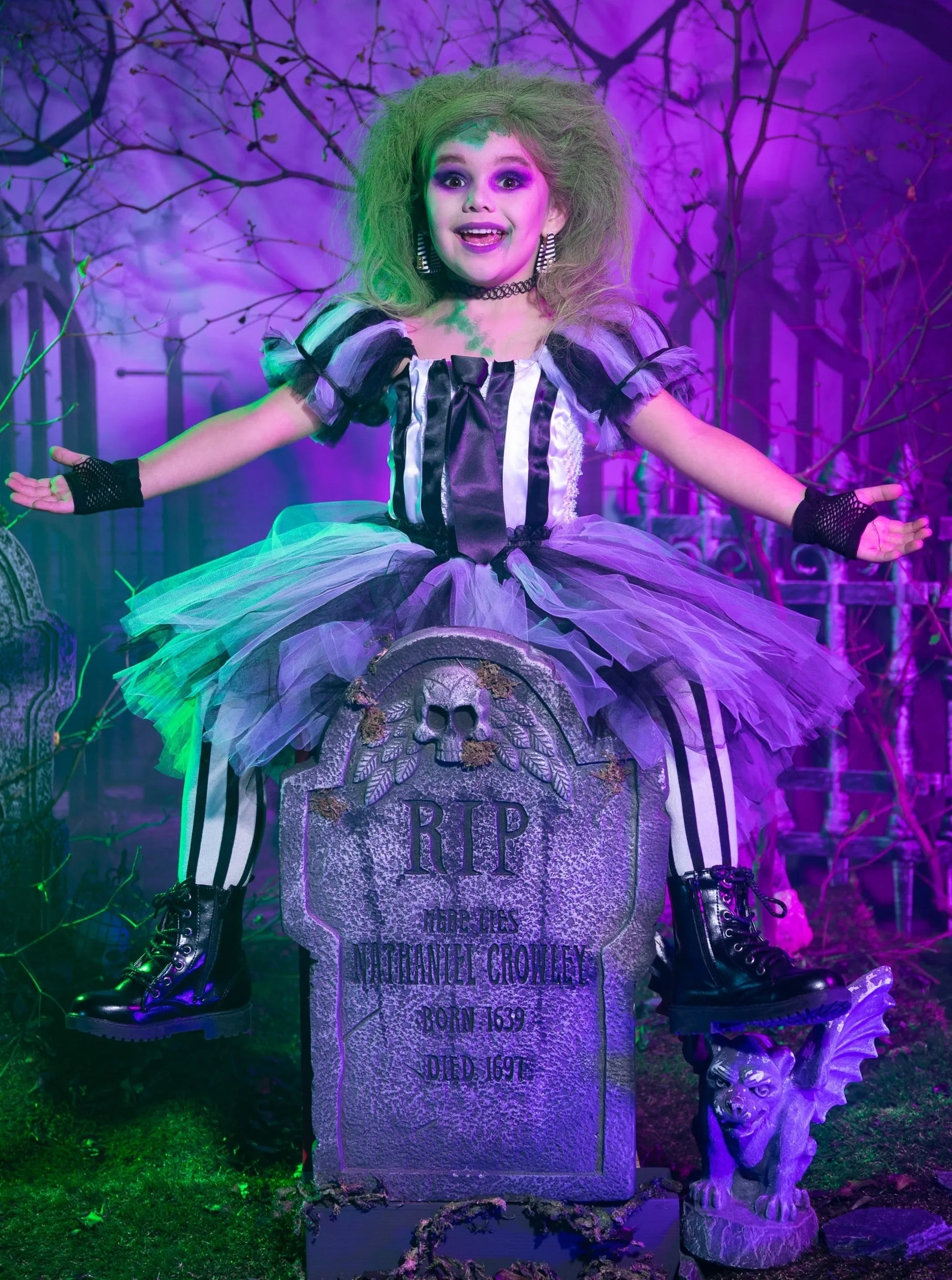 Girls Ghost with the Most Striped Tutu Costume