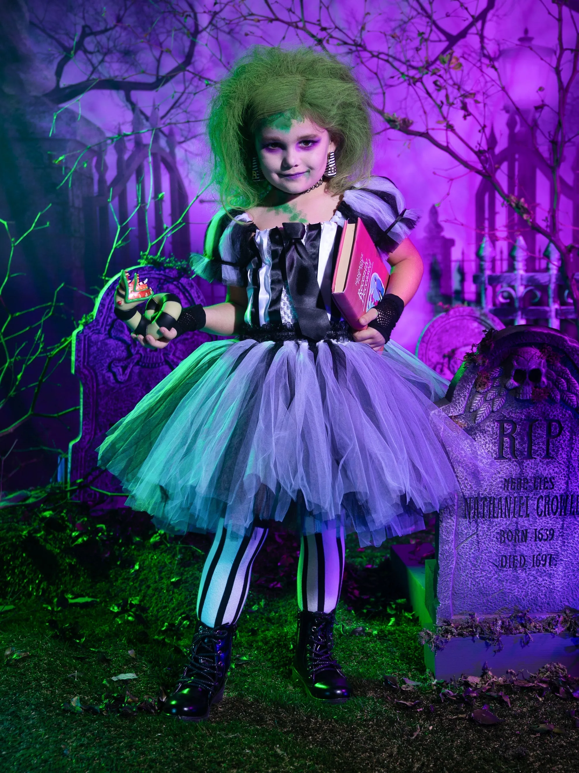 Girls Ghost with the Most Striped Tutu Costume