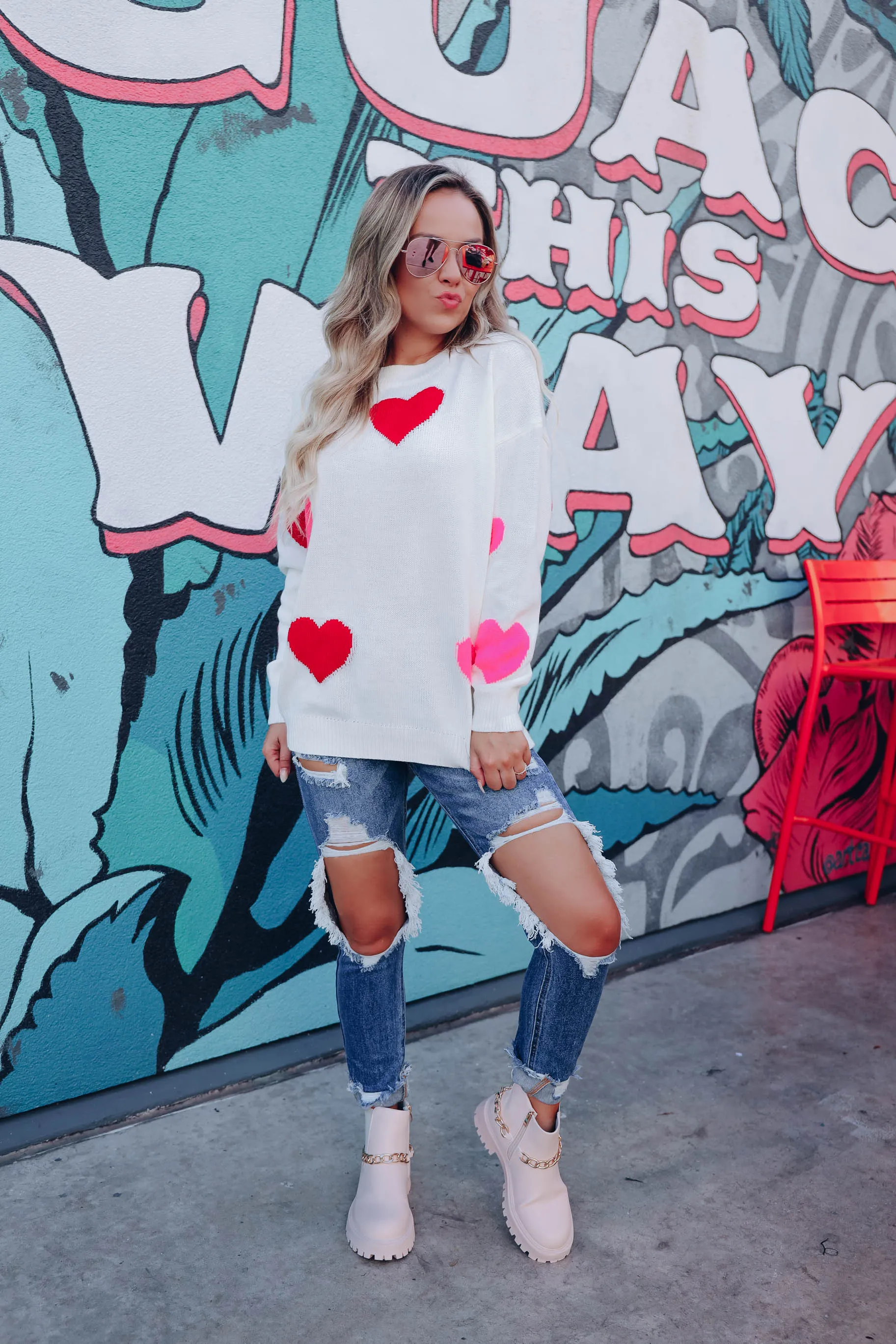 Give You My Heart Knit Sweater - Ivory