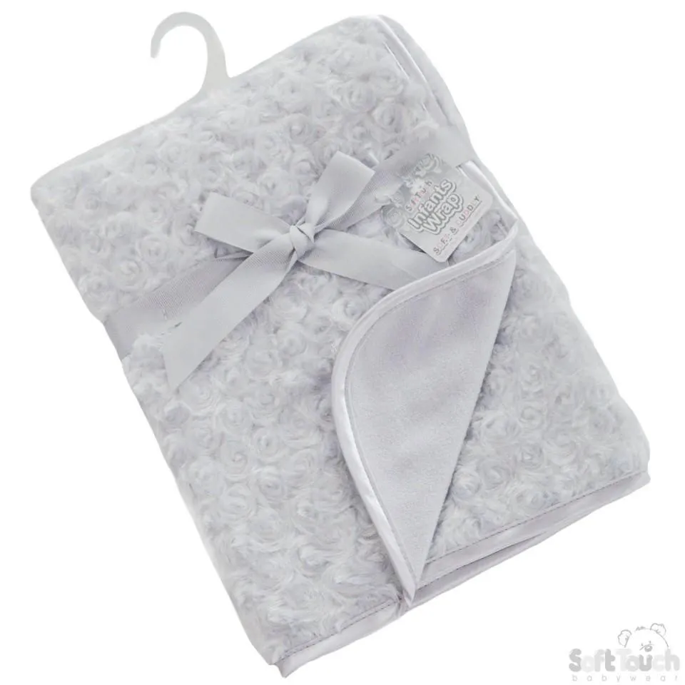 GREY ROSE MINKY BABY WRAP: FBP66-G