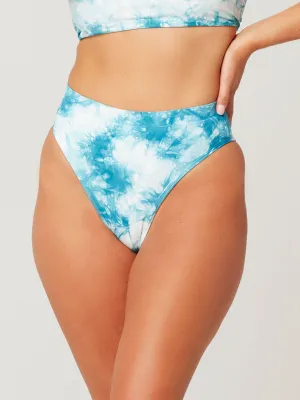 Hand Tie Dye Frenchi High Waist Bottom Aqua