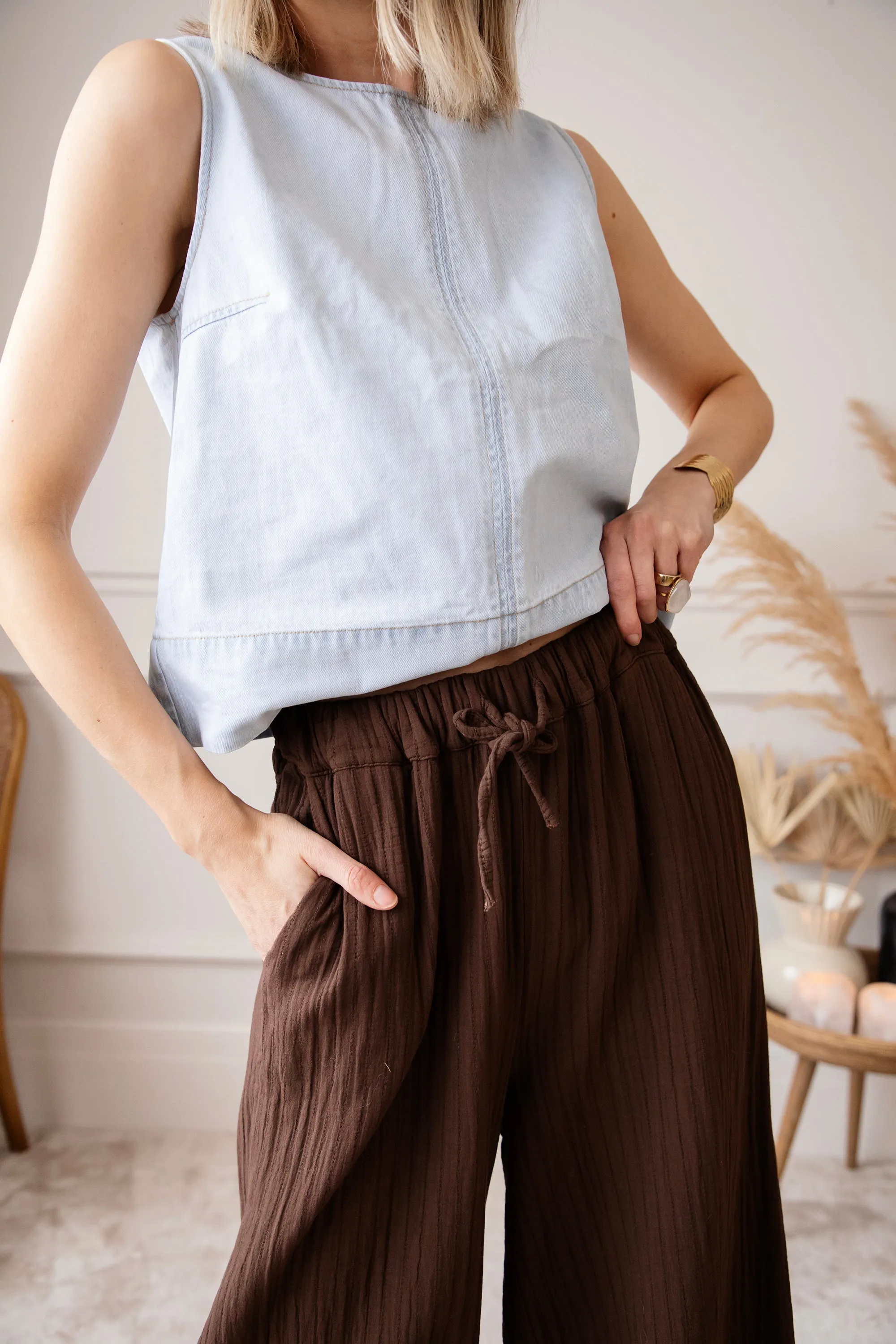 Happy Wide Brown - Broek