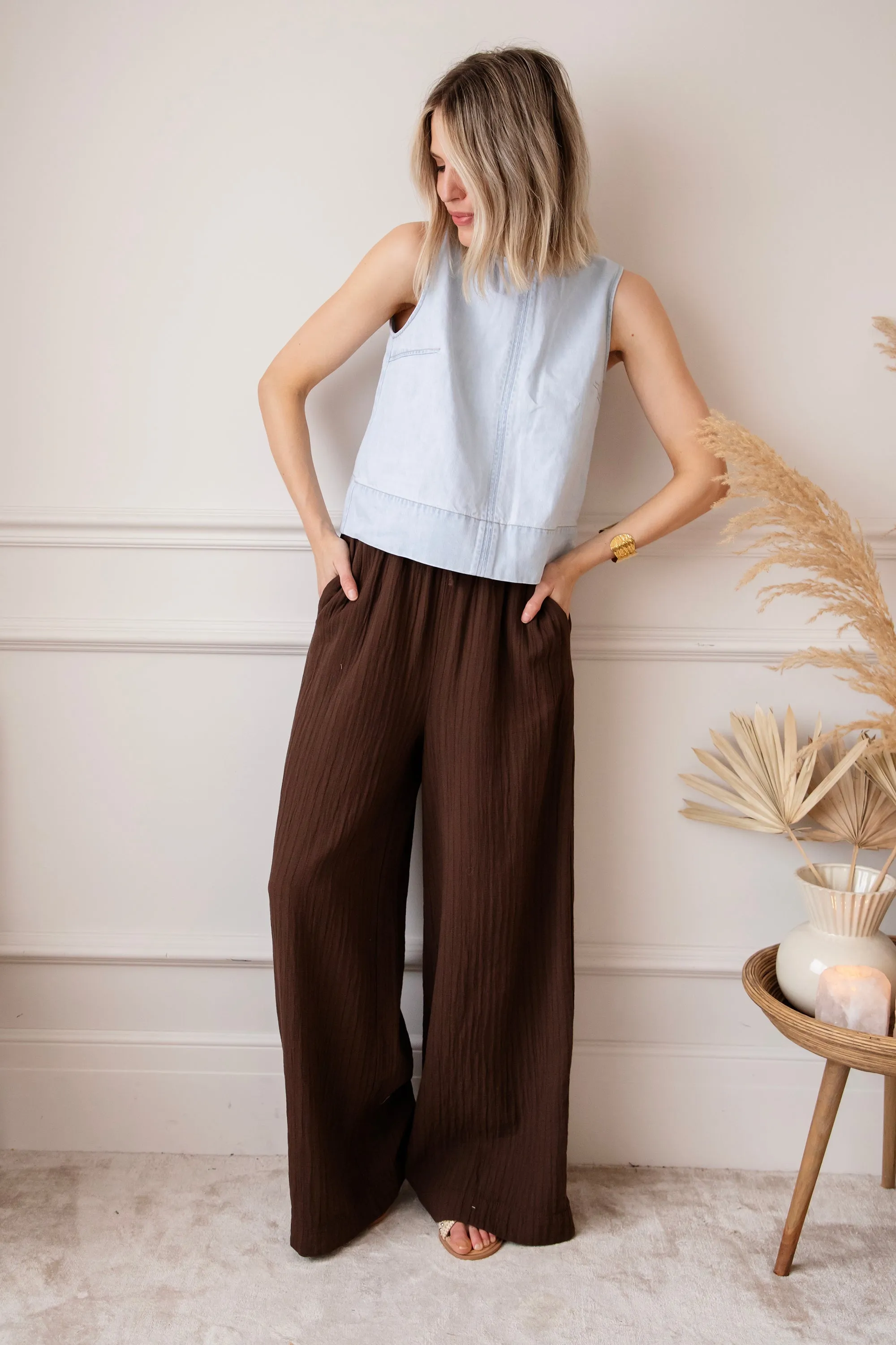 Happy Wide Brown - Broek