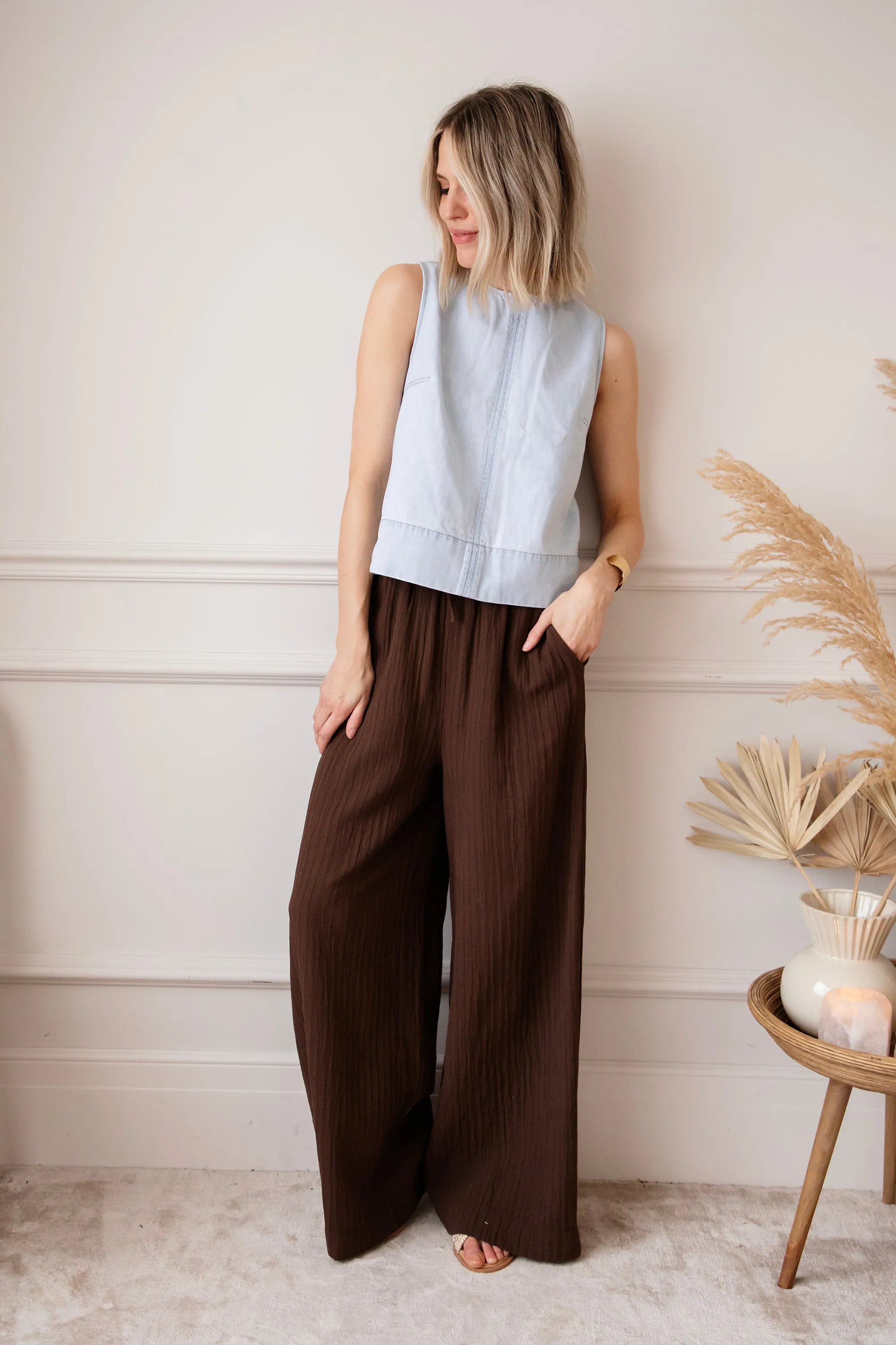 Happy Wide Brown - Broek