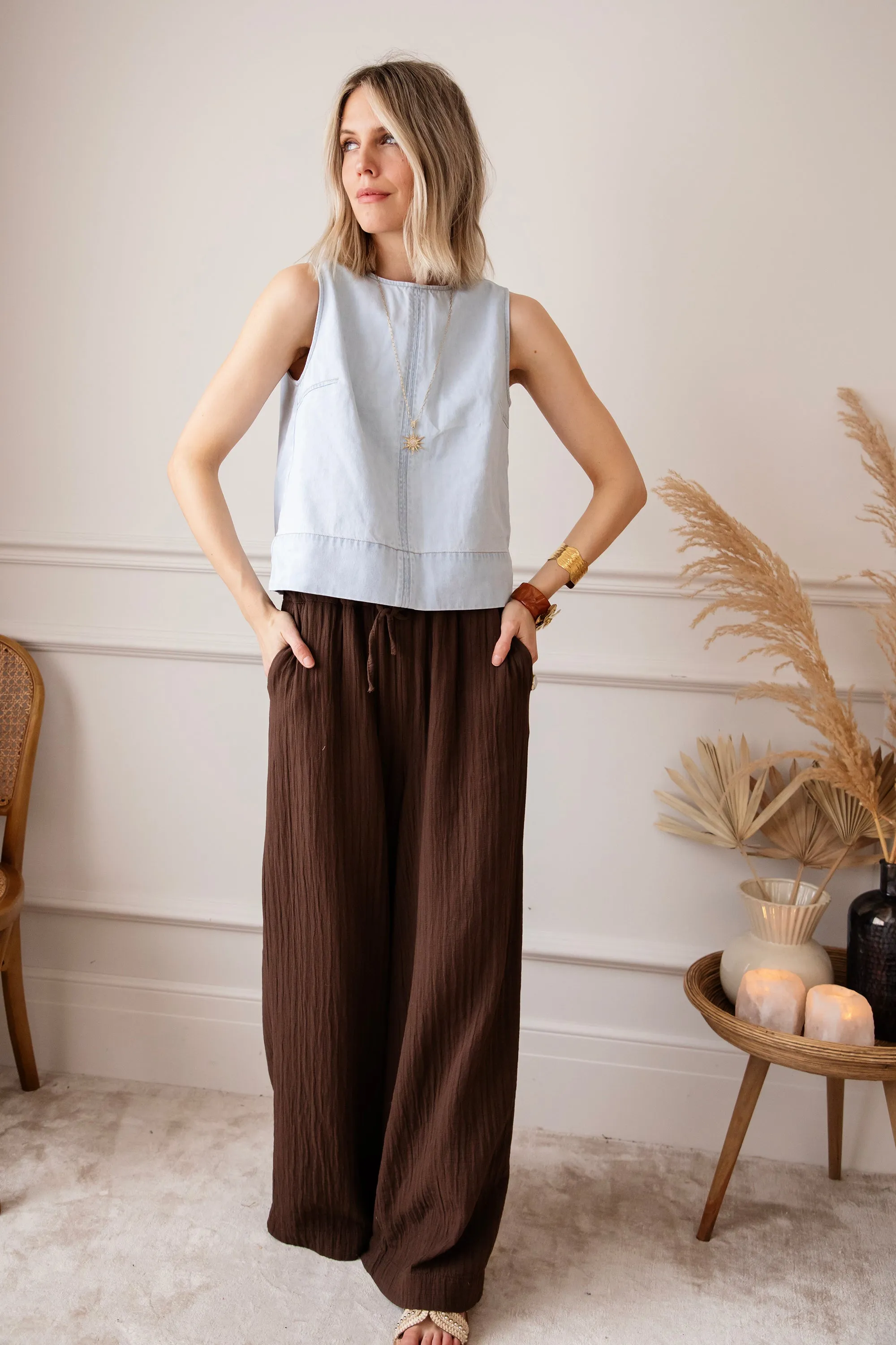 Happy Wide Brown - Broek