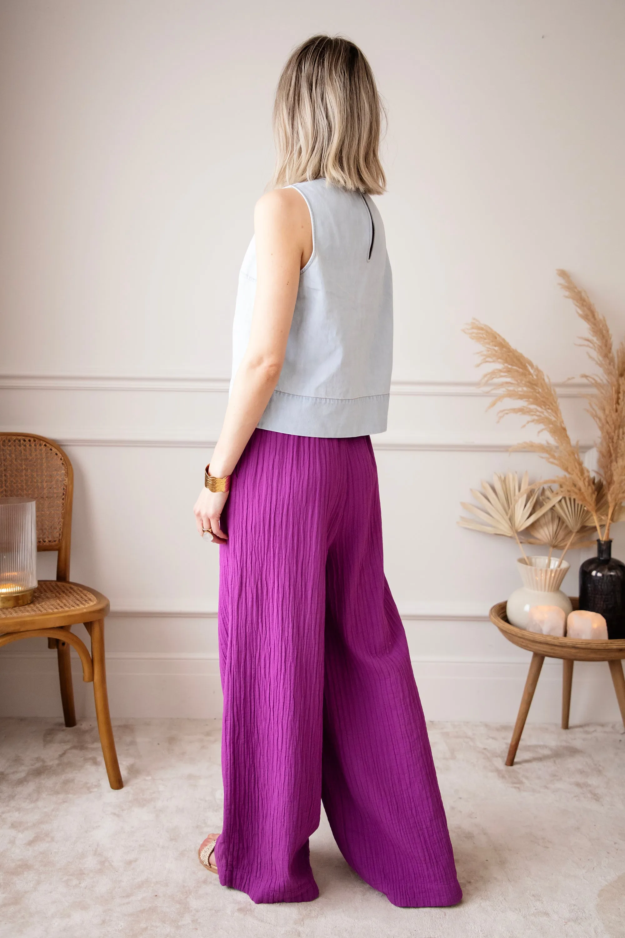 Happy Wide Plum - Broek