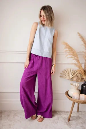 Happy Wide Plum - Broek