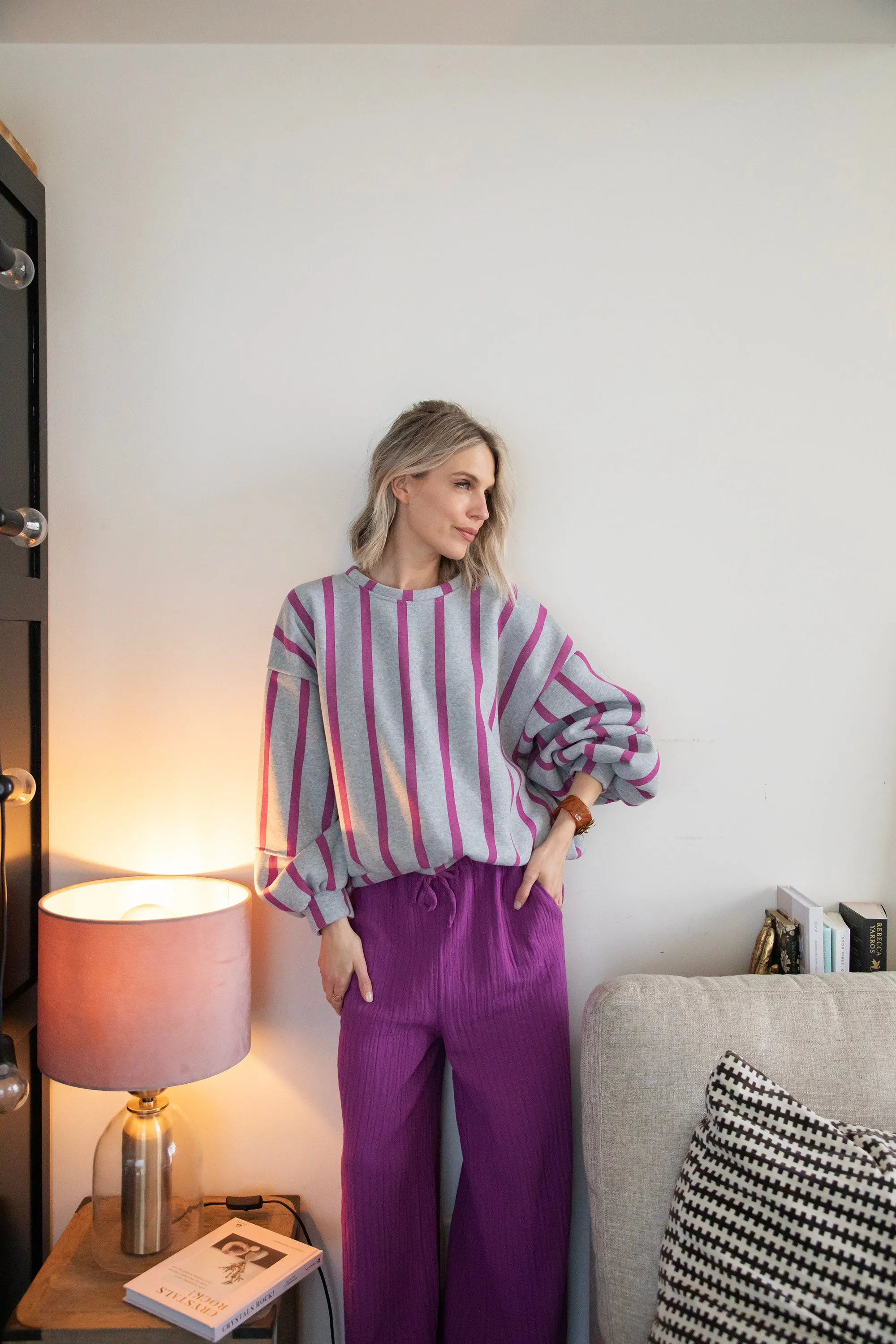 Happy Wide Plum - Broek