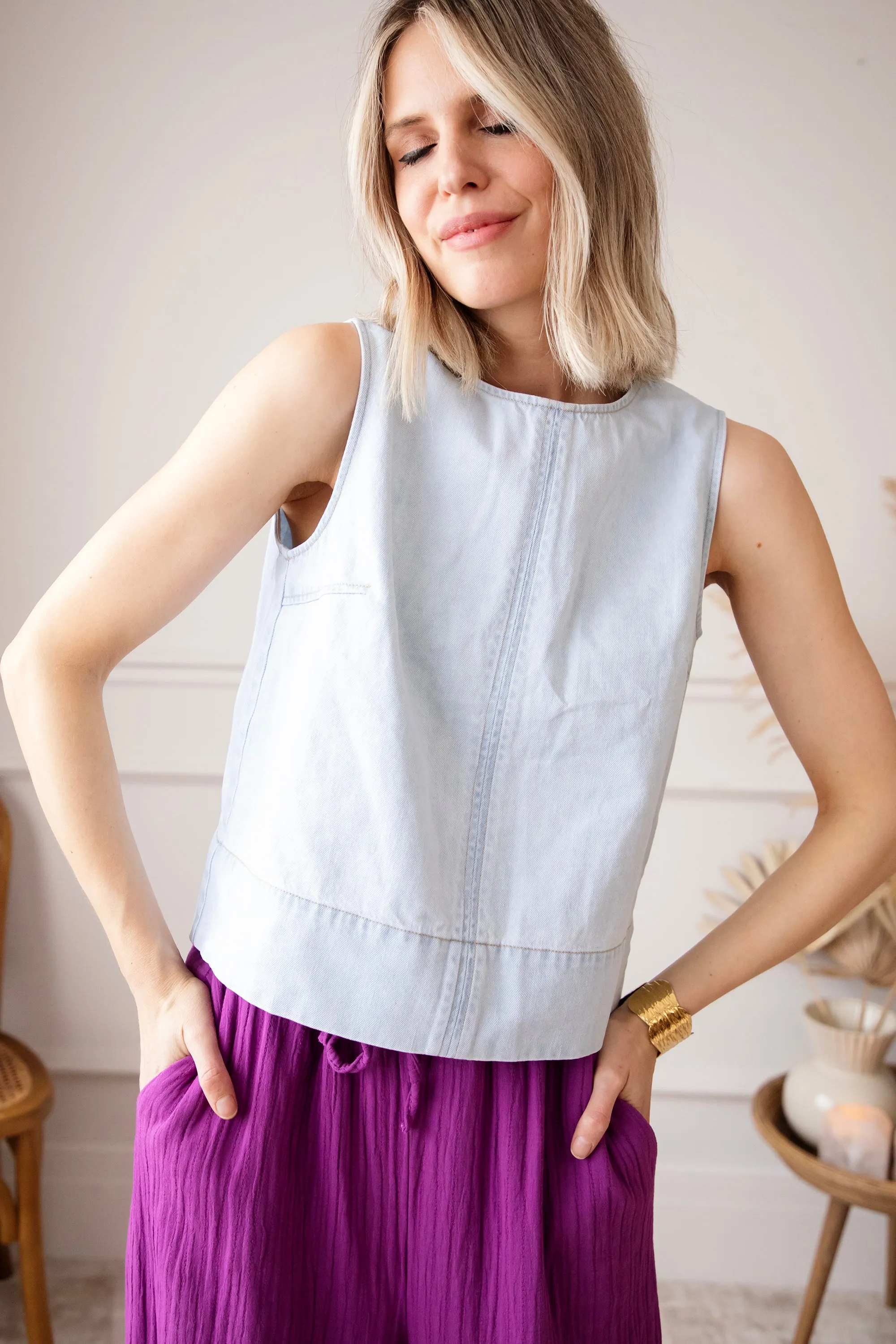 Happy Wide Plum - Broek