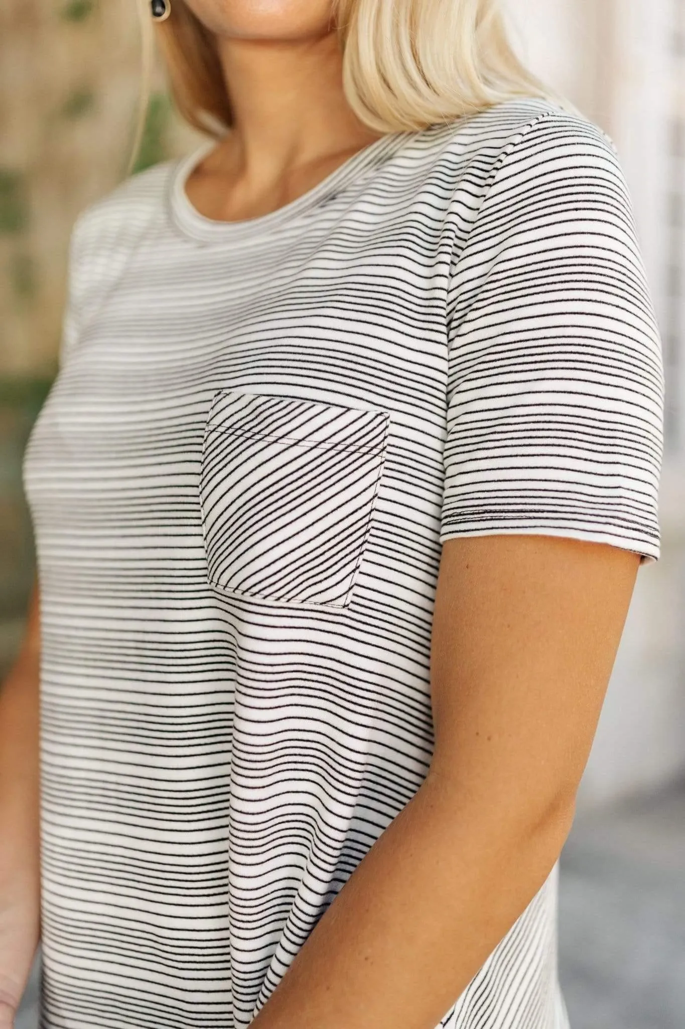 Hazel Blues® | Cozy In Stripes Top in Gray