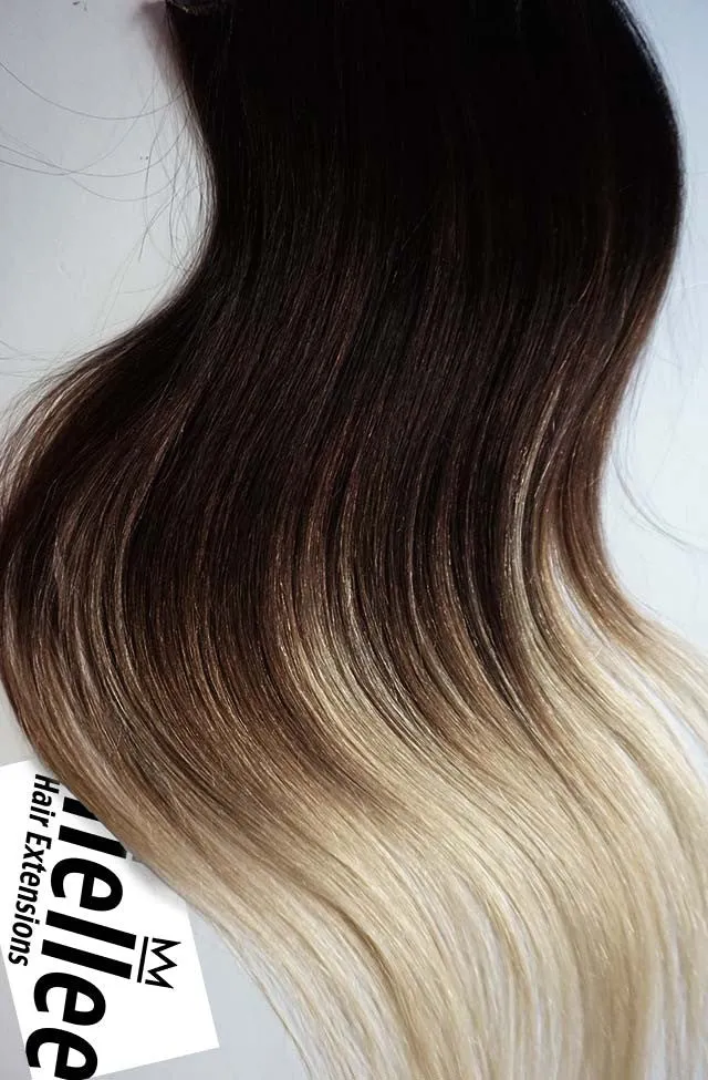 High Contrast Neutral Ombre Machine Tied Wefts - Wavy Hair