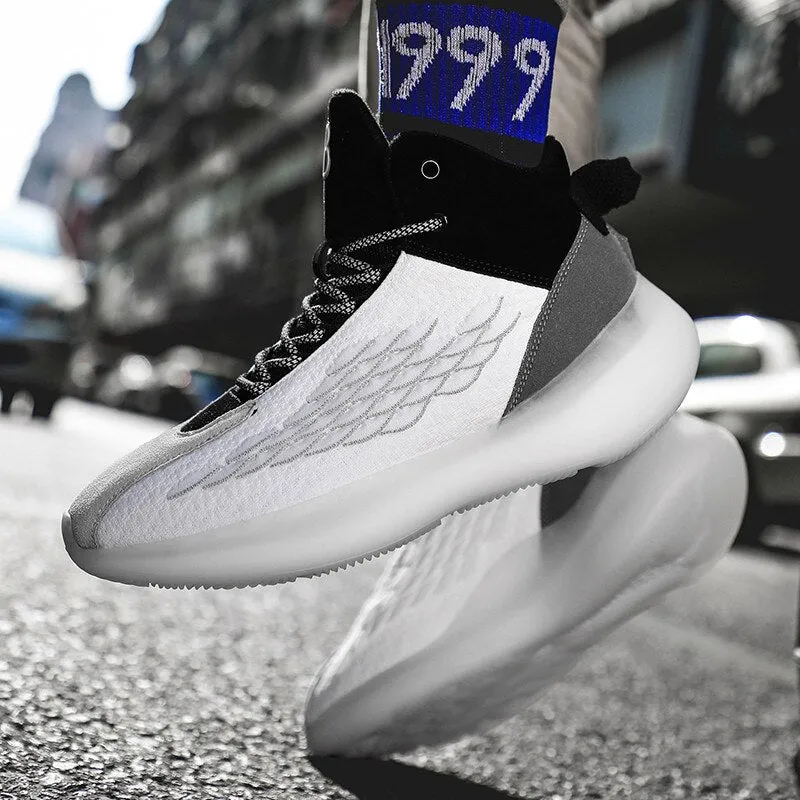 High-cut luminous men's casual shoes breathable basketball running shoes cushioning anti-skid Zapatos Hombre Sapatos sneakers