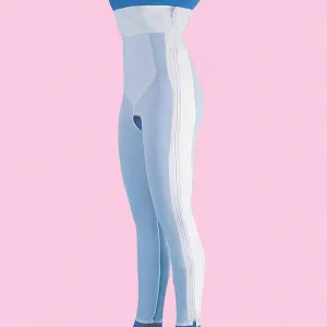 High Waist Compression Girdle Ankle Length - Hook and Eye with Zipper, White (#2026)