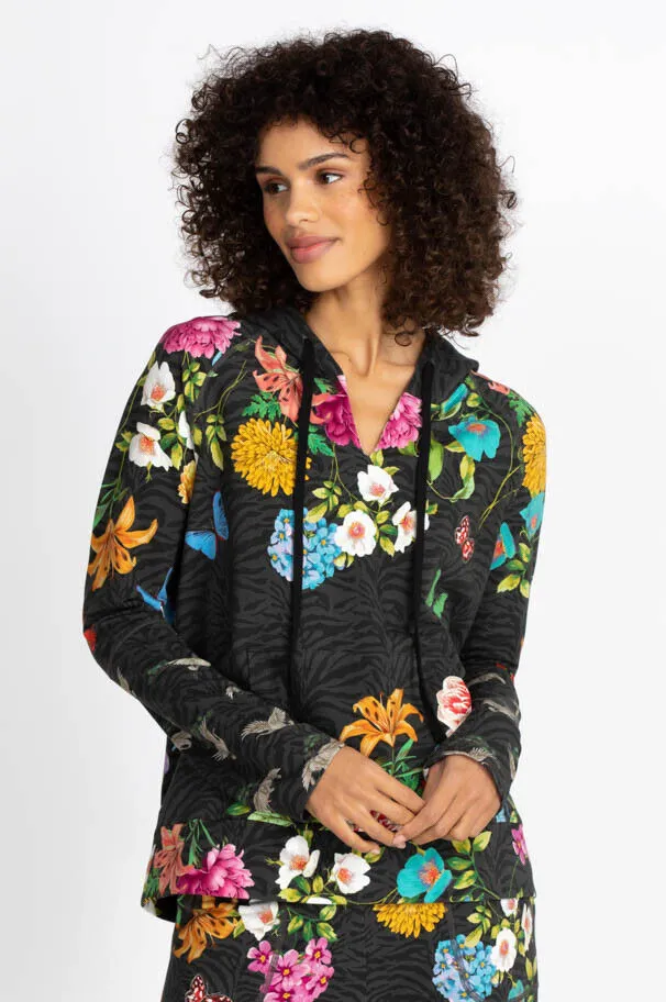 Johnny Was Blooming Breeze SHORT SLEEVE CREW NECK Black TEE TOP SHIRT NEW