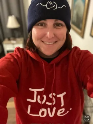 JUST LOVE hoodie - ANTIQUE CHERRY RED