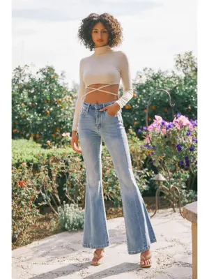 Kan Can High Rise Super Flare with Front Seam