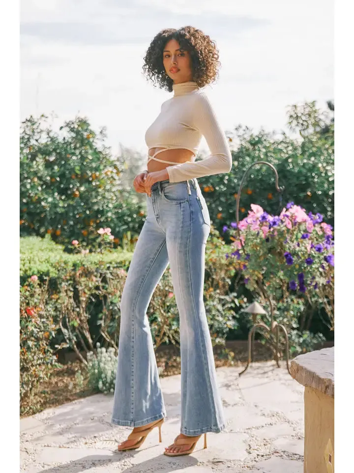 Kan Can High Rise Super Flare with Front Seam