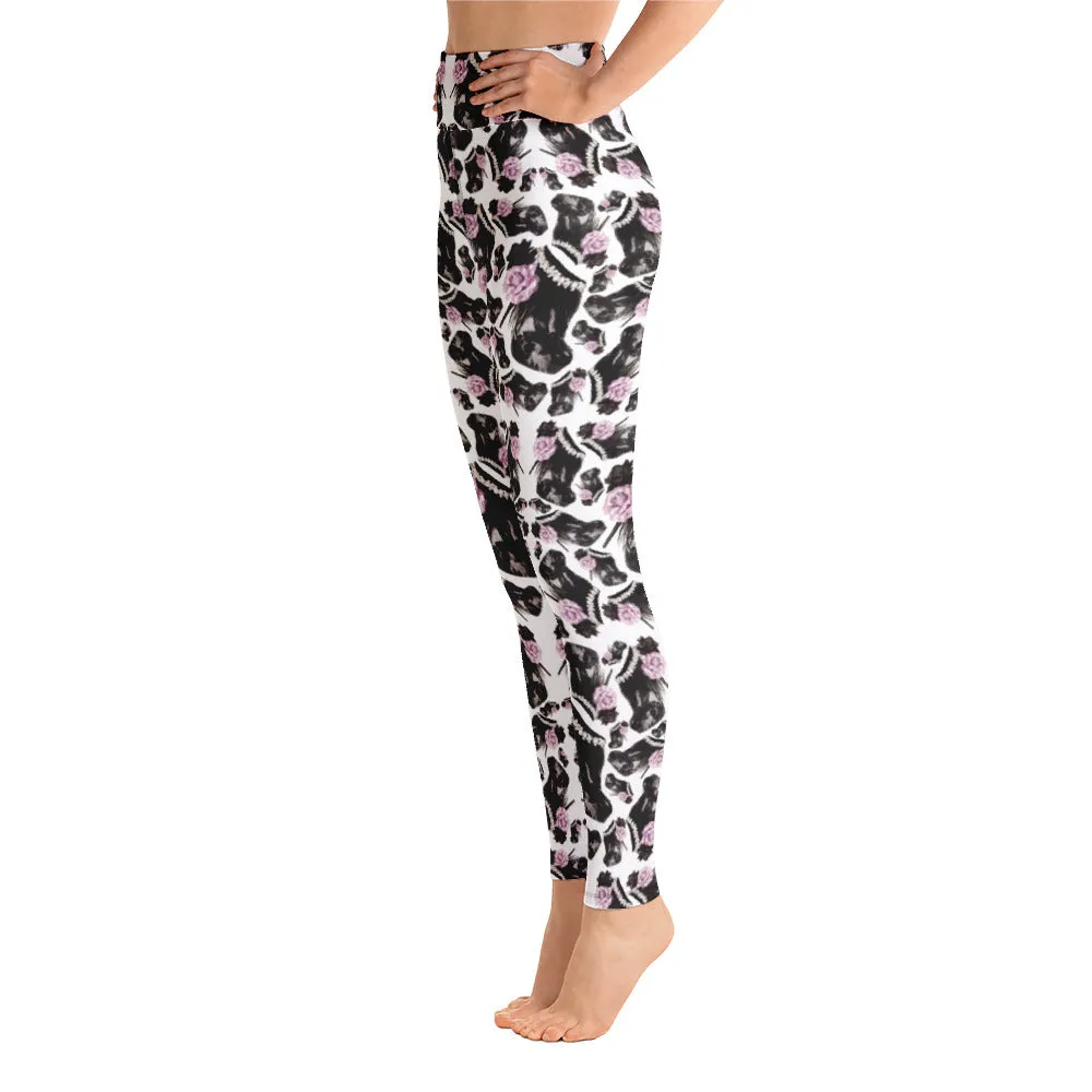 Leggings 'Lilac feathers boots'