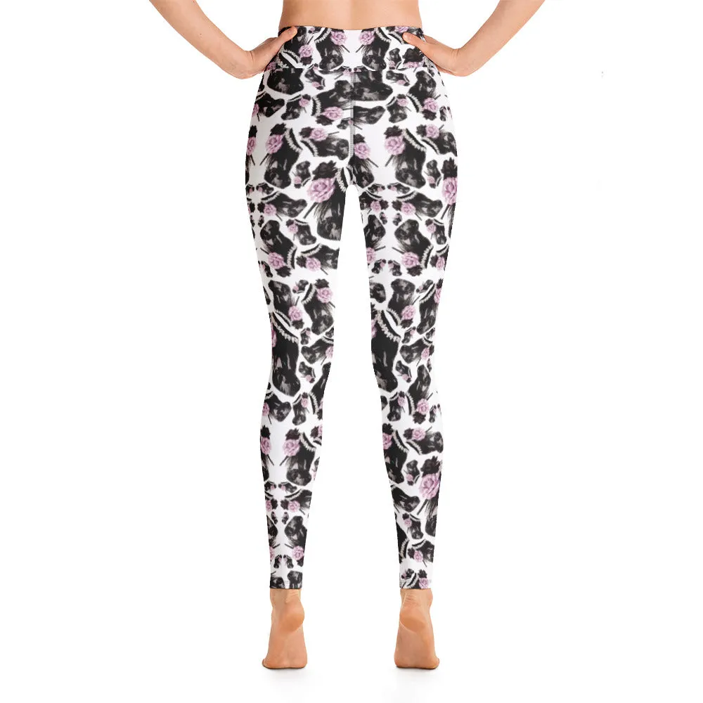 Leggings 'Lilac feathers boots'