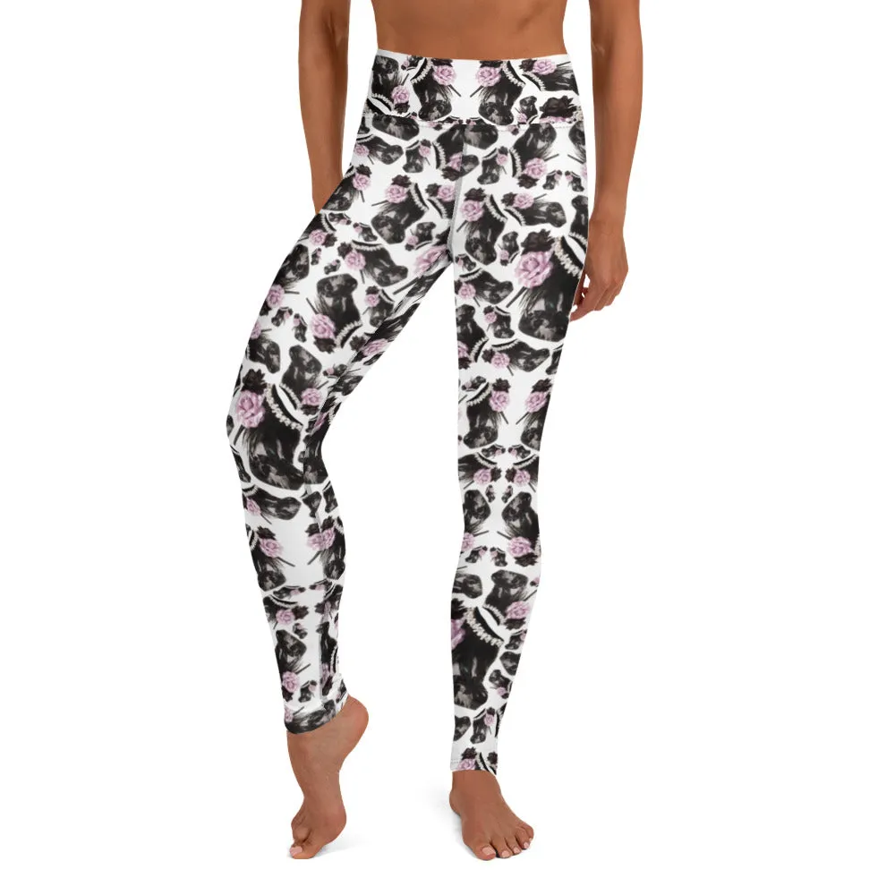 Leggings 'Lilac feathers boots'
