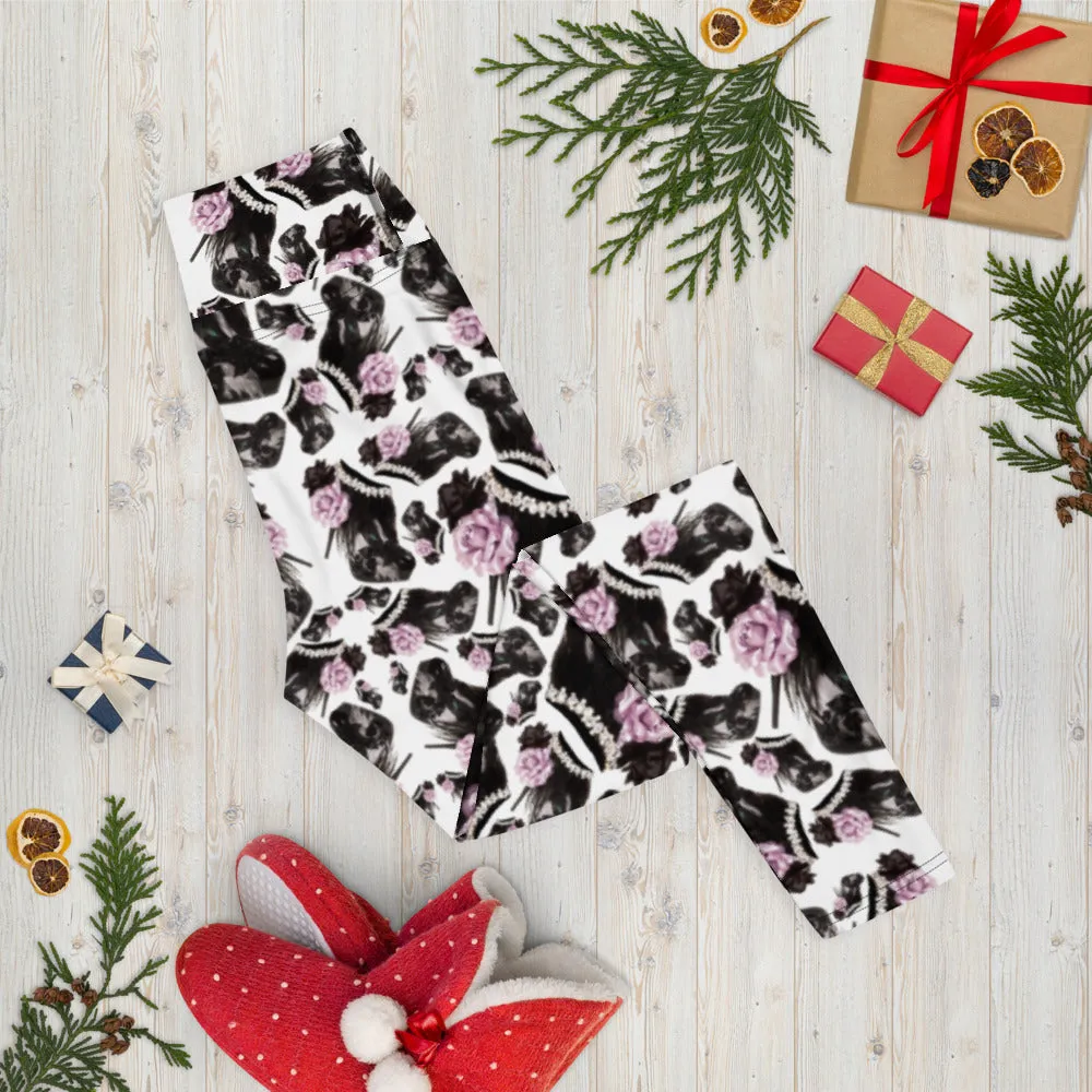 Leggings 'Lilac feathers boots'