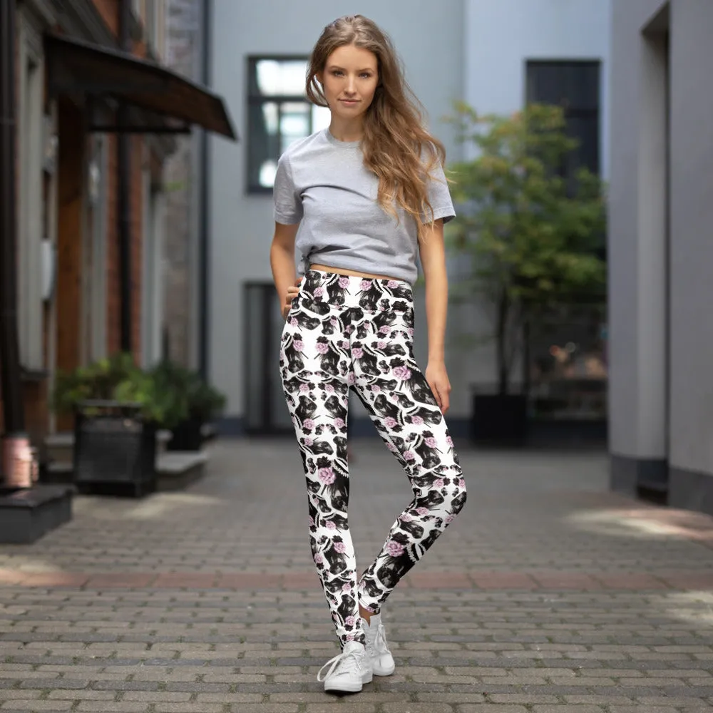 Leggings 'Lilac feathers boots'