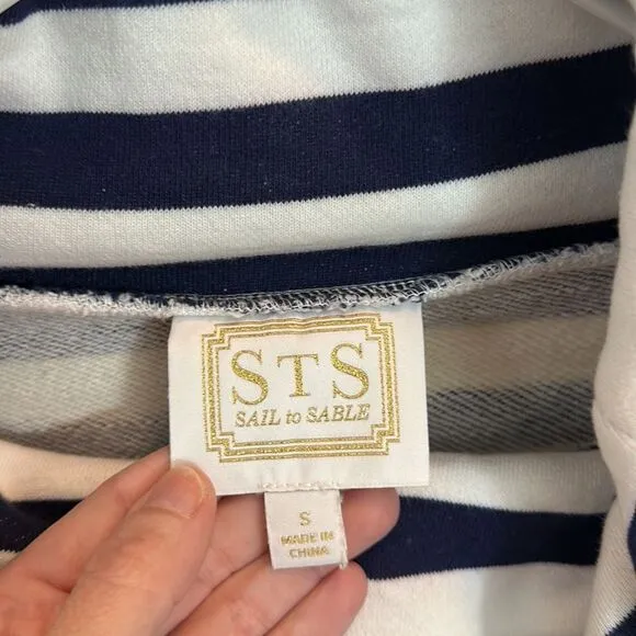 Like New Sail to Sable Nautical navy blue/white sweater/sweatshirt