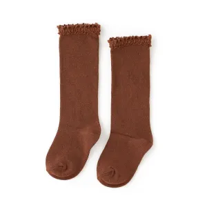Little Stocking Co Lace Top Knee High Socks - Brownie