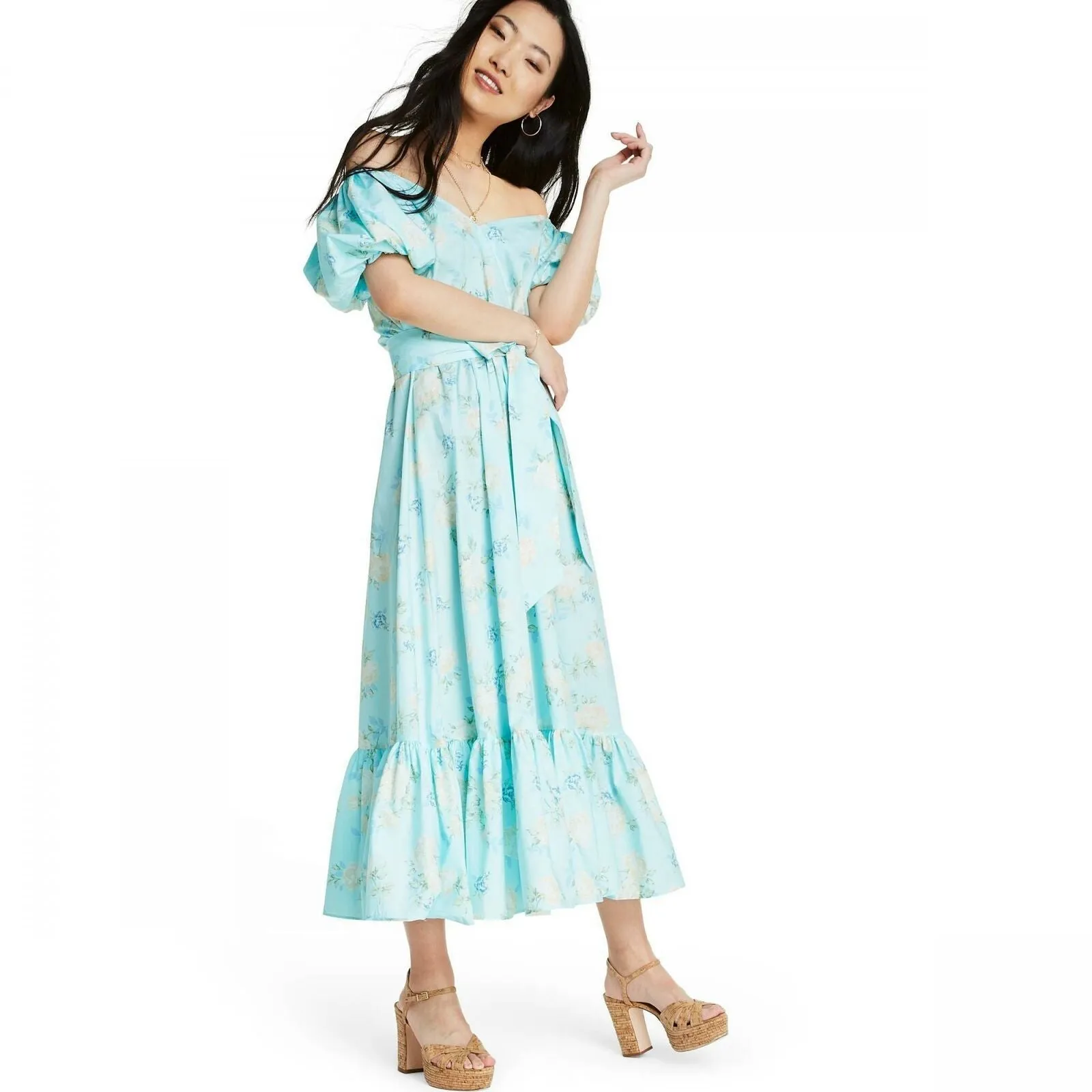 LoveShackFancy For TRGT Women's Estelle Puff Sleeve Dress
