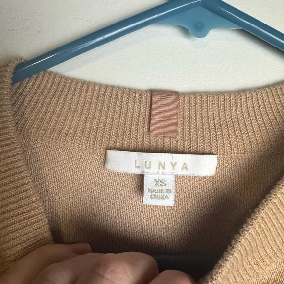 Lunya Cozy Cotton Silk Pullover in Tranquil Tan XS