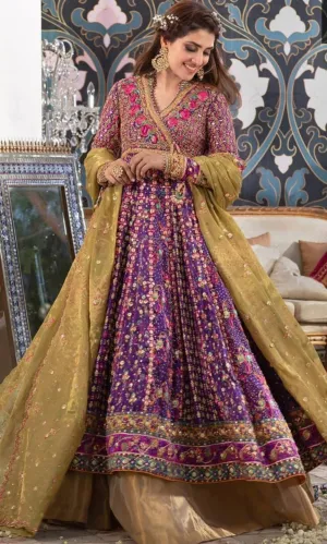 Luxury Bridal Anarkali Lehenga in Angarkha Style # B2032