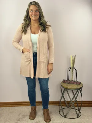Mauve Loose Fitting Cardigan