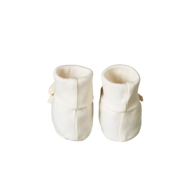Nature Baby Cotton Booties - Natural