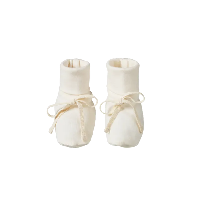 Nature Baby Cotton Booties - Natural
