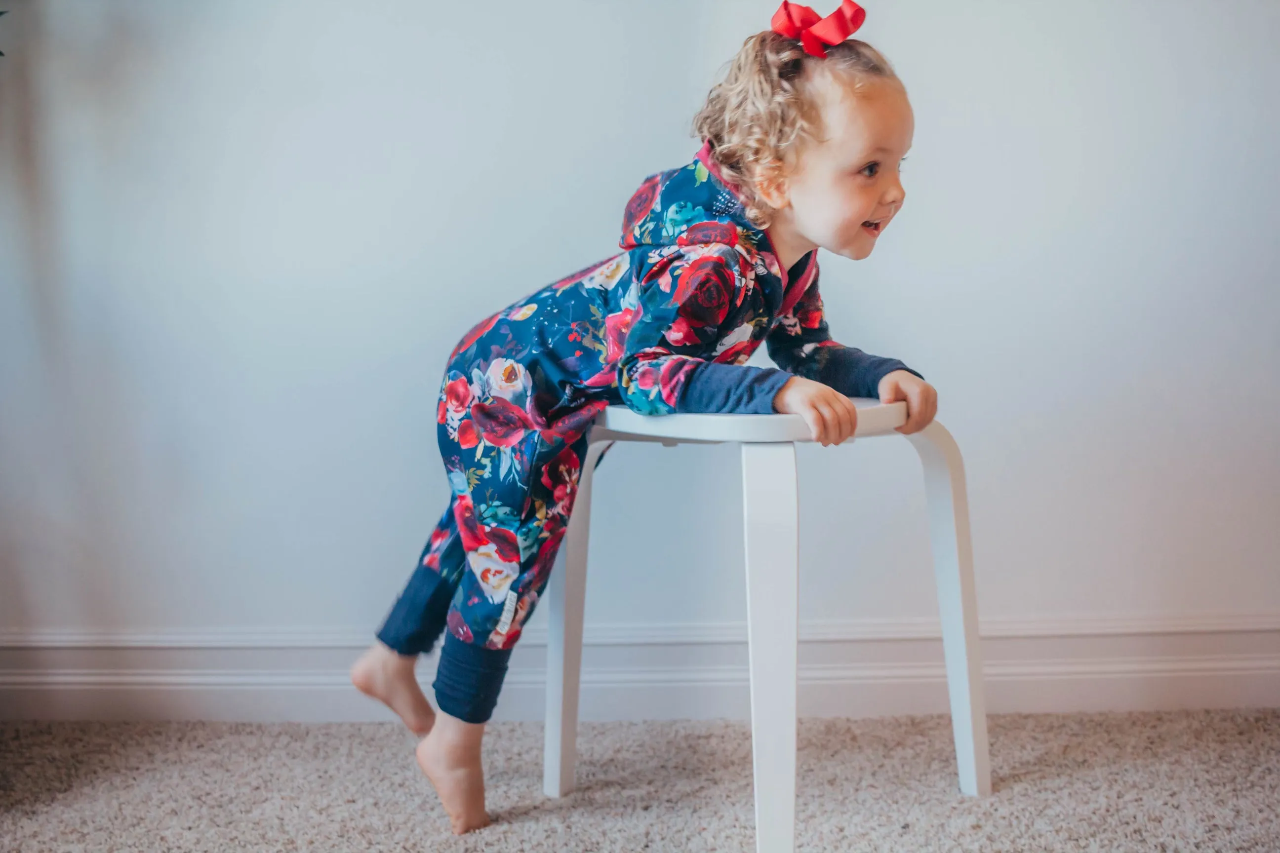 Navy Floral Bamboo Romper