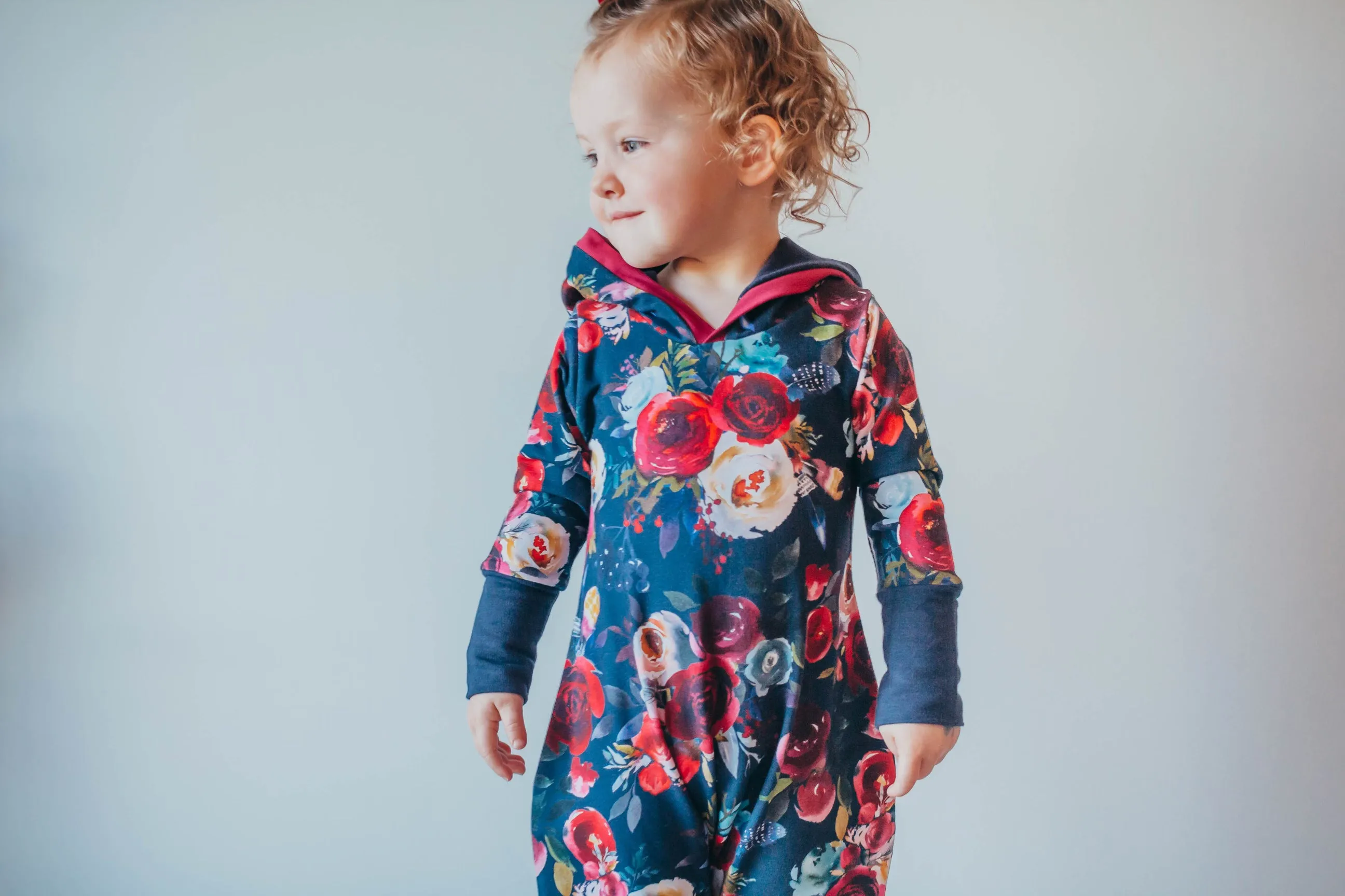 Navy Floral Bamboo Romper