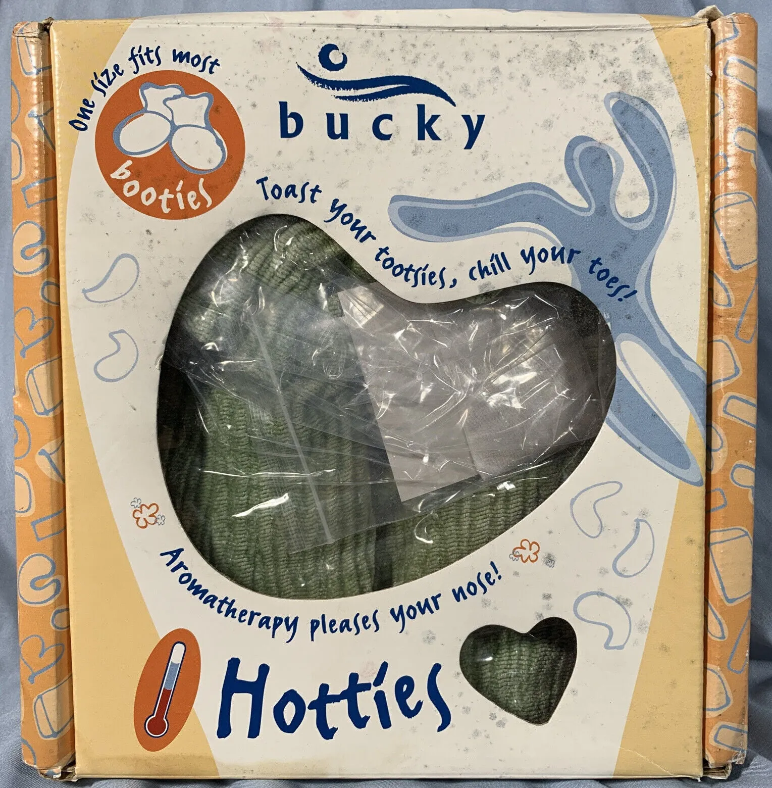 New Bucky's Hotties Green Booties Warming / Cooling Toast your tootsies, chill your toes - aromatherapy pleases your nose One size fits most