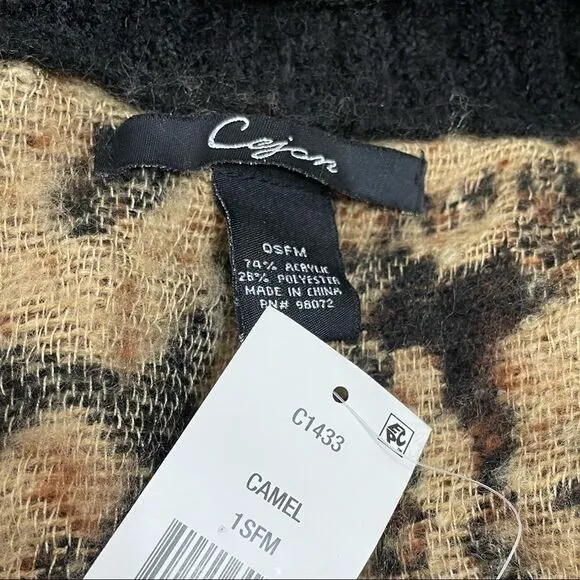 NEW CEJON Cat Lover Turtleneck Poncho - OS