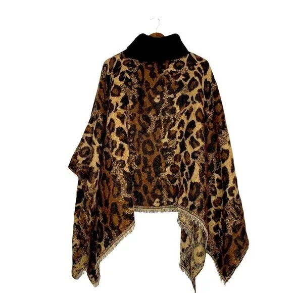NEW CEJON Cat Lover Turtleneck Poncho - OS