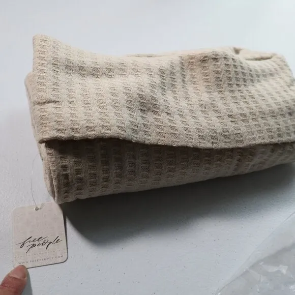 NEW Free People Juicy Long Sleeve Waffle Knit Thermal Top new with tag size S