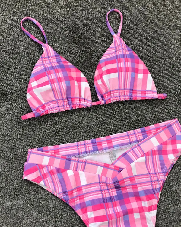 New Plaid High Waisted Bikini Sets