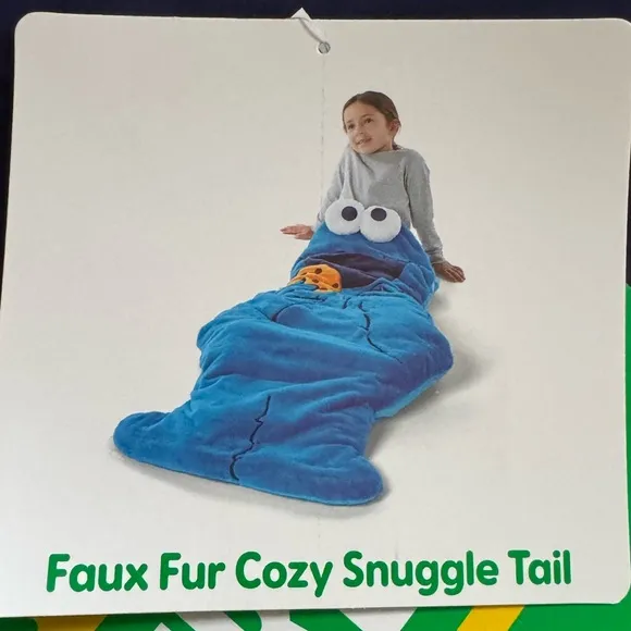 NWT - Sesame Street- Cookie Monster Faux Fur Cozy Snuggle tail