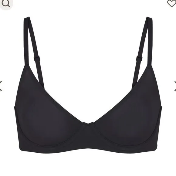 NWT SKIMS Fits Everybody Unlined Demi Bra In Onyx Black Bra
