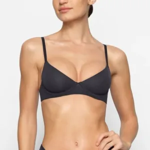 NWT SKIMS Fits Everybody Unlined Demi Bra In Onyx Black Bra